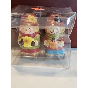 NEW Mr & Mrs Scarecrow Fall Dolomite Salt & Pepper Shaker  Publix Supermarkets.